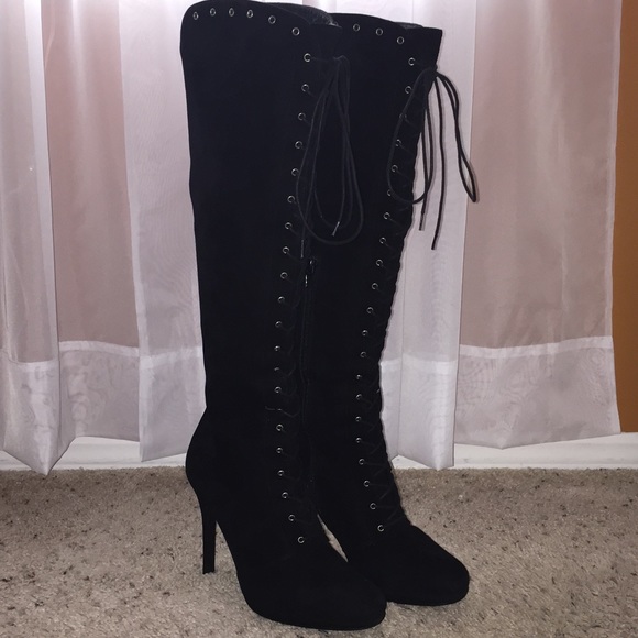 Stuart Weitzman Lace Up Boots - Picture 1 of 8